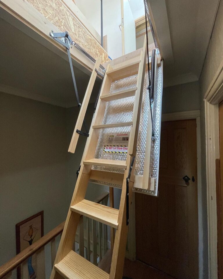 Loft ladder installed by TG Loft Boarding