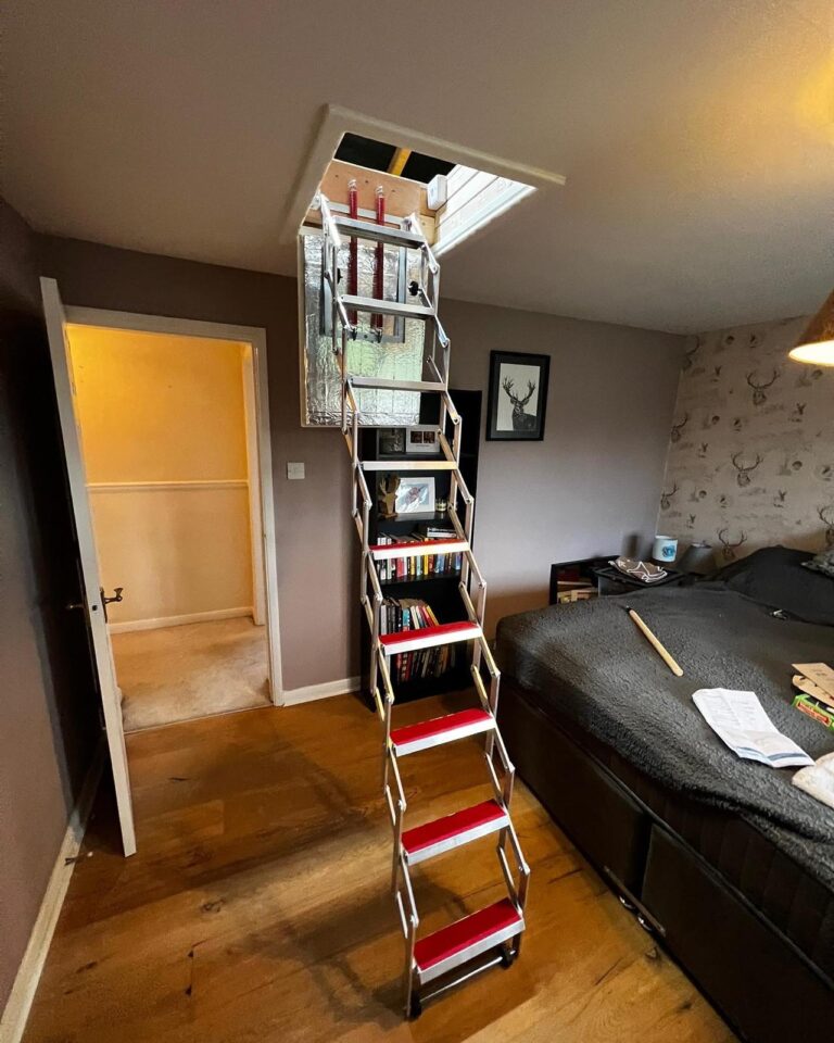 Loft ladder installed by TG Loft Boarding
